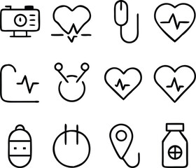 Cardiovascular Disease Icons Vector Art