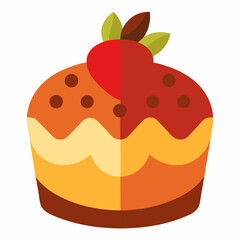 Delicious sweet dessert vector on white background.