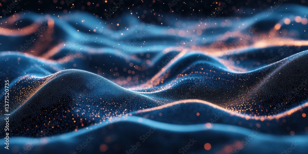 Poster captivating abstract waves of light and texture create a mesmerizing visual experience in a dark, et