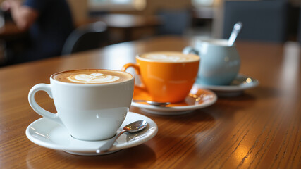 Obraz premium Various coffee break options on the table