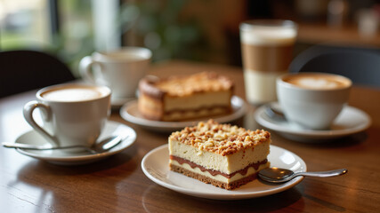 Various coffee break options on the table