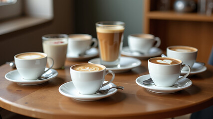 Fototapeta premium Various coffee break options on the table