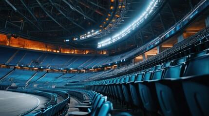 Fototapeta premium Empty stadium interior at night