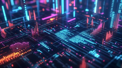 Fototapeta premium Digital Data Streams Flowing Network Visualization of excellence in splendor beyond compare