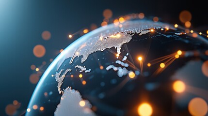 Futuristic visualization of AI-powered real-time data transfer and communication over the next 6G network, with a glowing, abstract technological background.