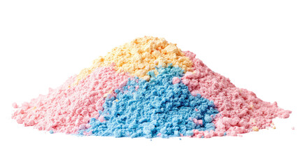 A pile of Holi color powder in vibrant pink isolated on white background PNG
