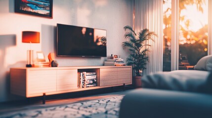 Modern Living Room Interior Design Sunset View & Minimalist Decor