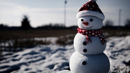 Charming Snowman in Winter Wonderland Festive Holiday Scene