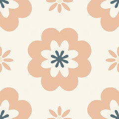 Naklejka premium Elegant Petal-Inspired Tile Design. Seasonal texture, perfect for textile, wrapping paper or print designs.