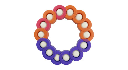 Isolated Colorful Round Plastic Pieces