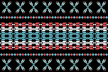 Geometric, seamless,pixel traditional ethnic, thai pattern, fabric pattern for textiles, rugs, wallpaper, clothing, sarong, batik, print, background, cover, illustration