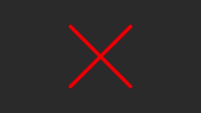 cross mark animation, Wrong Symbol in Motion graphic, Red X letter, crossed lines, denial concept, incorrect cross symbol, red cross mark animation. Prohibition. Error.