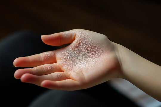 Redness on the skin as an allergic reaction to something