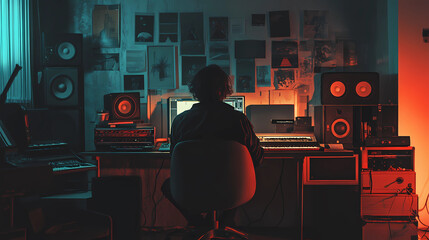 Lo-Fi music picture The background that goes well with the lo-fi music genre Generative AI	
