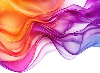 Naklejka premium Abstract Colorful Swirling Waves Vibrant Orange Pink Purple Flowing Design