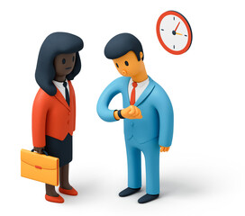 Woman and man having a business meeting