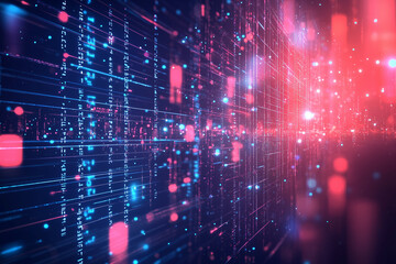 Obraz premium Digital Abstract technology background, Binary Background, futuristic background, cyberspace Concept 