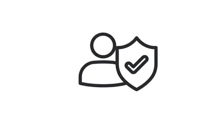 Isolated User with Shield Icon