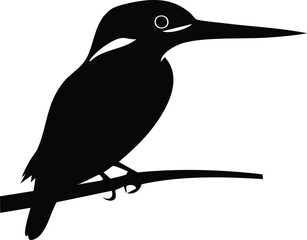 Fototapeta premium kingfishor bird silhouette illustration 