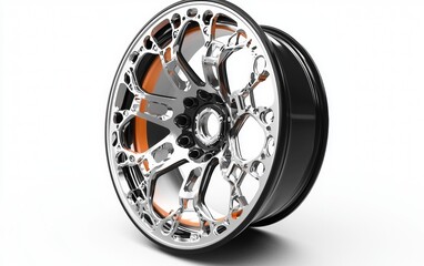 Sleek alloy wheel design showcasing intricate patterns and vibrant accents for automotive enthusiasts