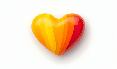 Fototapeta premium Vibrant Rainbow Heart Shape on White Background Expressing Love