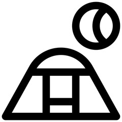 Camping. Editable stroke vector icon.