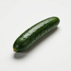 Fresh cucumber, slender, green skin.