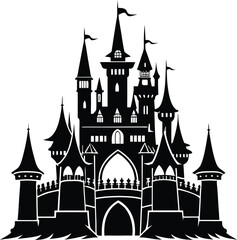 Obraz premium Castle Silhouette Vector