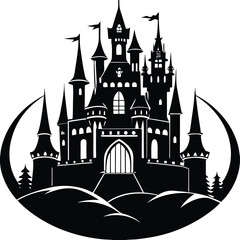 Obraz premium Castle Silhouette Vector