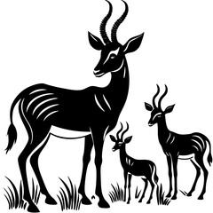 set of deer silhouettes