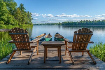 Peaceful Lakeside Dock Scene