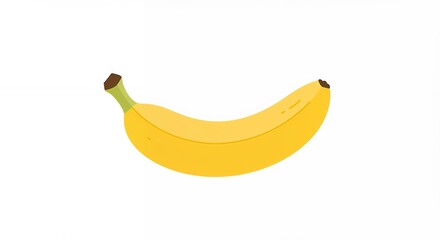 Isolated Yellow Banana Fruit on White Background Healthy Food Illustration