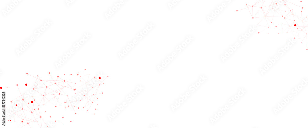 Fototapete Vector Connect link background. global network technology concept. Digital technology futuristic internet network speed connection red background.