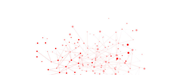 Vector white background with red lines and dots.