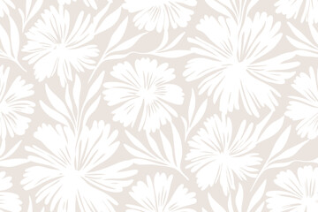 Beige flower textured background. Design illustration for decoration, wall decor, wallpaper, cover, banner.