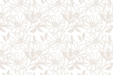 Beige flower textured background. Design illustration for decoration, wall decor, wallpaper, cover, banner.