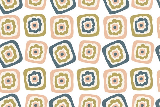 Repeating geometric floral vector background. Design illustration for decoration, wall decor, wallpaper, cover, banner.