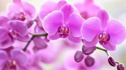 Naklejka premium Close-up of vibrant pink orchids