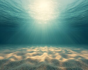 Sunbeams on Ocean Floor Sand.