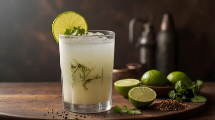 Refreshing Glass of Chaas – Traditional Indian Buttermilk Drink Served Chilled in a Frosted Glass, Perfect for Cooling Down and Complementing Indian Cuisine