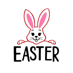 Happy Easter lettering vector isolated on white background 