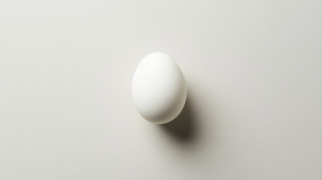 Minimalist Top Down View of White Easter Egg on Light Background
