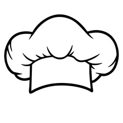Simple chef hat line art for menus, logos, cooking themes