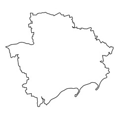 Zaporizhia region of Ukraine, vector Outline Map Zaporizhia region Borders