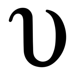 Bold Greek epsilon letter in modern minimalist black vector style