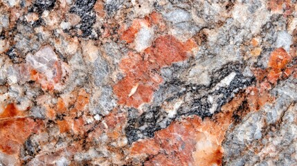 Close up of marble surface and textured granite surface with natural color variation