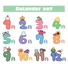 12か月のカレンダーセット