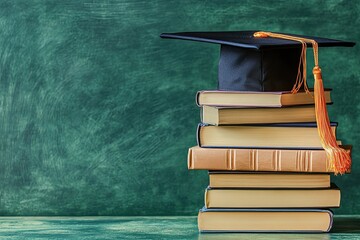 Graduation books, education concept