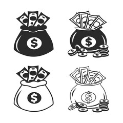 Money Bag Clipart Vector Illustration – Financial Wealth Symbol