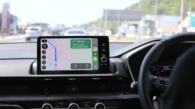 Driving Through Phuket with Navigation Display